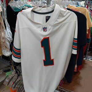 Miami dolphins Nike White and Teal Men's Shirt